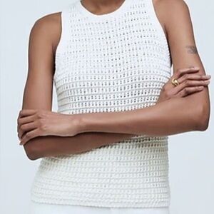 Madewell Cream crochet knit Sleeveless‎ Knit Top size medium